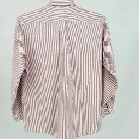 L.L. Bean Men's 18-37 Pin Stripe Long Sleeve Shirt Wrinkle Resistant Cotton - Picture 2 of 16